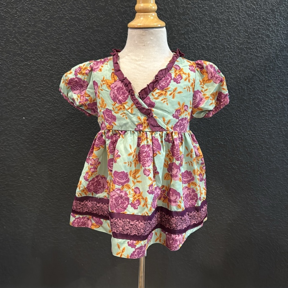 Matilda Jane Floral Baby top with Purple and Blue Accents size 4